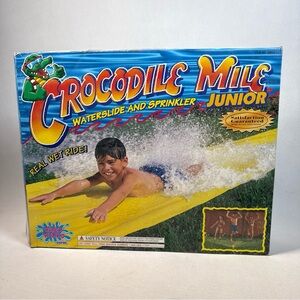 VTG Crocodile Mile Junior Water slide And Sprinkler 1990’s. Empire. NEW OPEN BOX